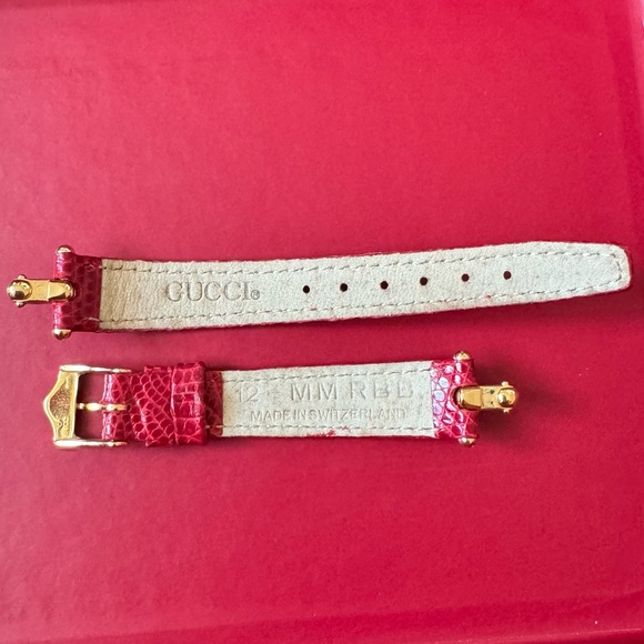GUCCI 1800L REPLACEMENT STRAP - RED LEATHER - Picture 3 of 8
